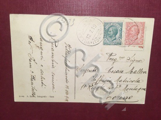 Cartolina Villarfocchiardo - Castello Rumiano - 1919