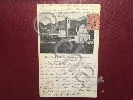 Cartolina Villarfocchiardo - Chiesa Parrocchiale - 1911