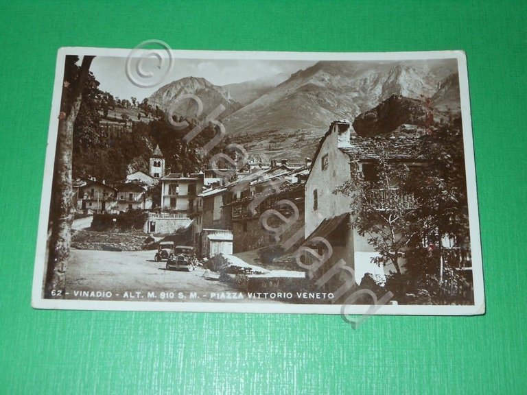 Cartolina Vinadio - Piazza Vittorio Veneto 1935