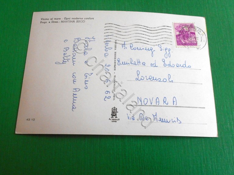 Cartolina Viserba di Rimini - Pensione Cristallo - Via Ghelfi …