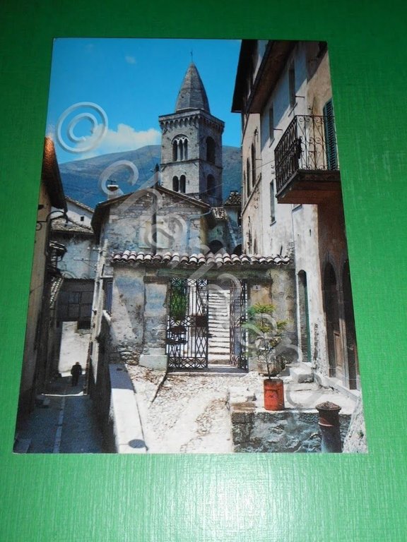 Cartolina Visso - Il Campanile della Collegiata 1970 ca