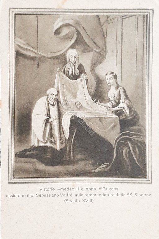 Cartolina Vittorio Amedeo II e Anna d' Orleans - 1911