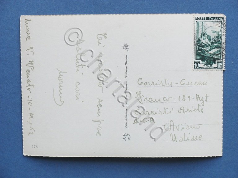 Cartolina Vittorio Veneto - Piazza del Popolo e Bar Lux …