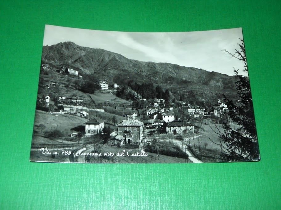 Cartolina Viù - Panorama visto dal Castello 1959.
