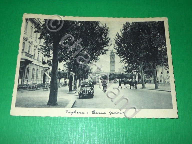 Cartolina Voghera - Corso Genova 1942.