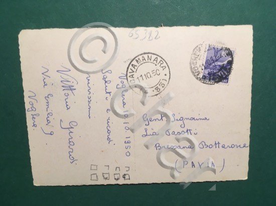 Cartolina Voghera - Giardini di Piazza Meardi - 1950