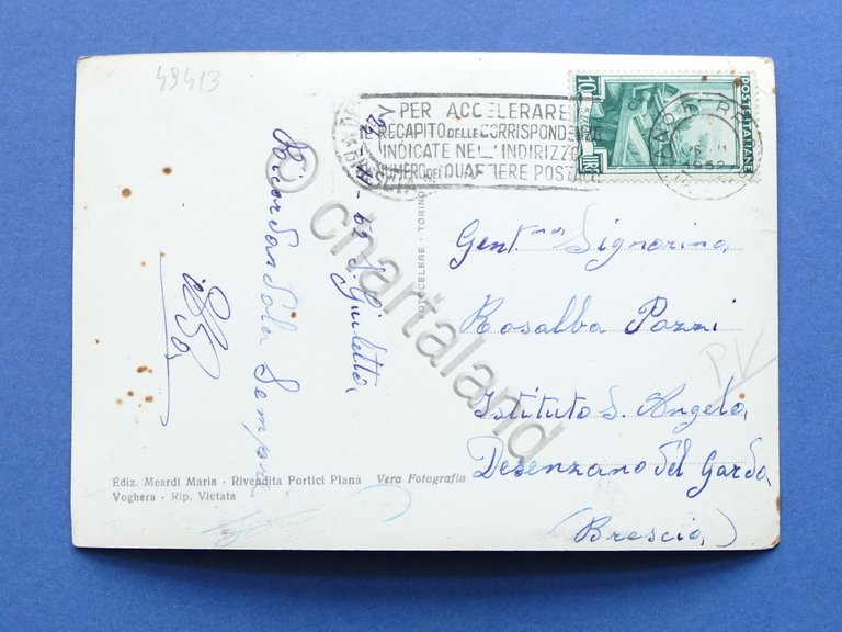 Cartolina Voghera - Istituto Tecnico Agrario Carlo Gallini - 1952