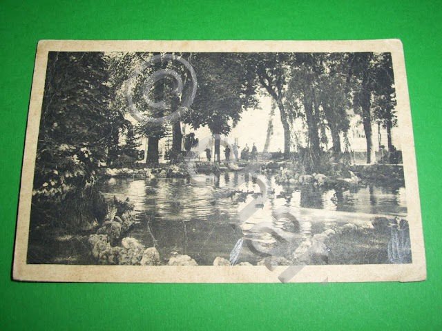Cartolina Voghera - Laghetto dei Giardini Pubblici 1951.