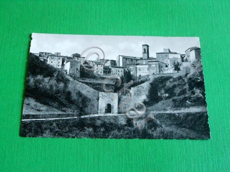 Cartolina Volterra - Panorama con la Porta Docciola 1950 ca