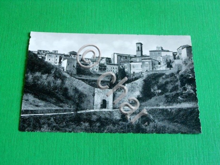 Cartolina Volterra - Panorama con la Porta Docciola 1950 ca