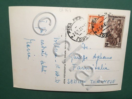 Cartolina Volterra - Piazza Priori Palazzo Pretorio - 1951