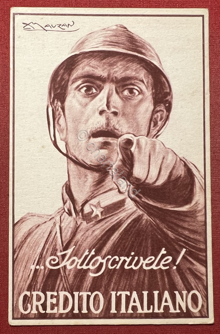 Cartolina WWI Propaganda Credito Italiano - Illustratore Achille Mauzan 1916 …
