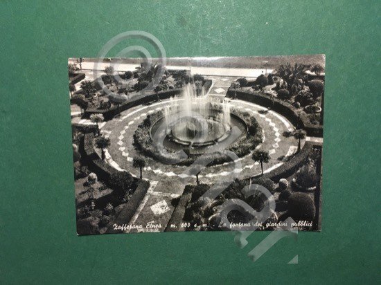 Cartolina Zafferana Etna - La Fontana dei Giardini Pubblici - …