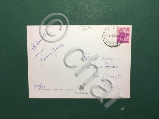 Cartolina Zafferana Etna - La Fontana dei Giardini Pubblici - …