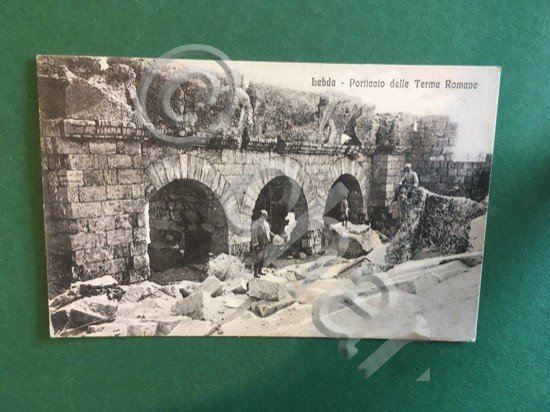 Cartoline Lebda - Porticato Delle Terme Romane - 1918