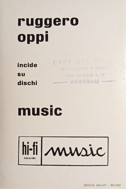 Cartoncino Fotografico hi-fi Records Music - Cantante Ruggero Oppi - … | Immagine Gallery 2
