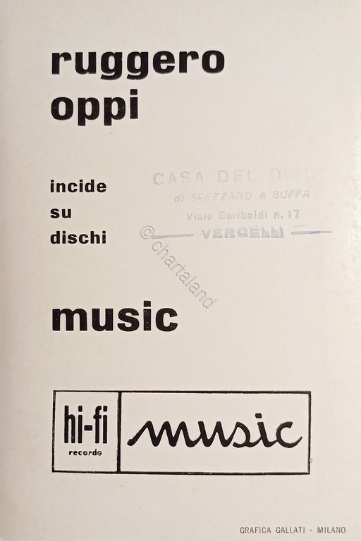 Cartoncino Fotografico hi-fi Records Music - Cantante Ruggero Oppi - … | Immagine Gallery 4
