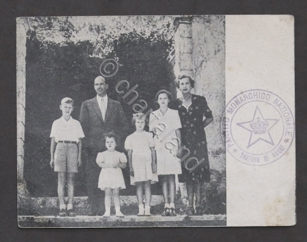 Cartoncino propaganda Partito Monarchico - Famiglia Savoia - 1950 ca.