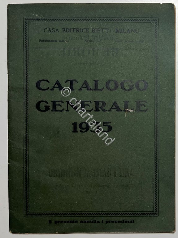 Casa Editrice Bietti Milano - Catalogo Generale 1935