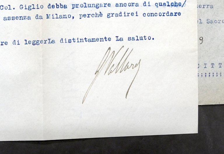 Casa Editrice Francesco Vallardi - febbraio 1936 - Autografo G. …