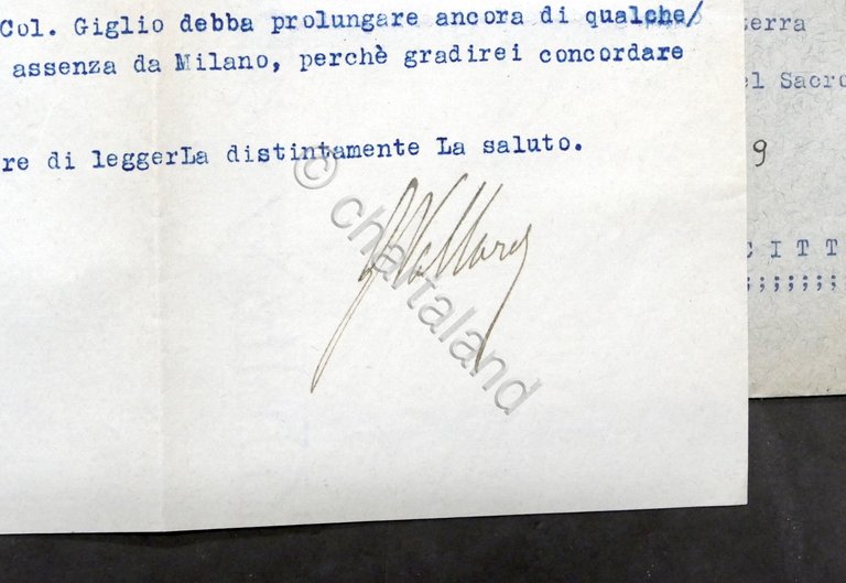 Casa Editrice Francesco Vallardi - febbraio 1936 - Autografo G. …