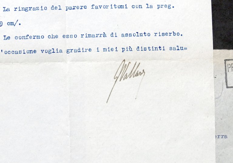Casa Editrice Francesco Vallardi - marzo 1936 - Autografo G. …
