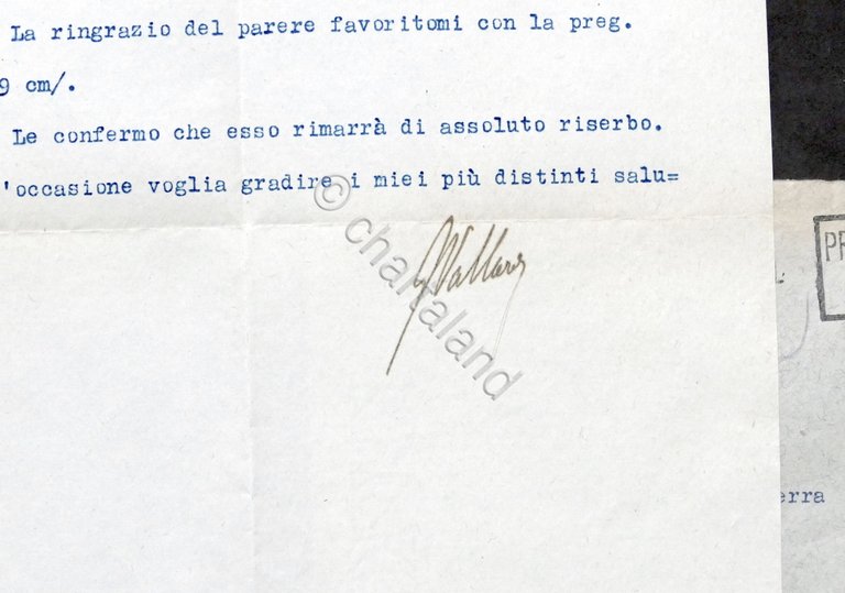 Casa Editrice Francesco Vallardi - marzo 1936 - Autografo G. …