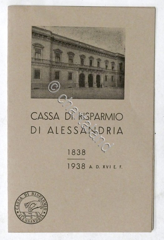Cassa Risparmio di Alessandria Biglietto invito commemorazione Centenario 1939