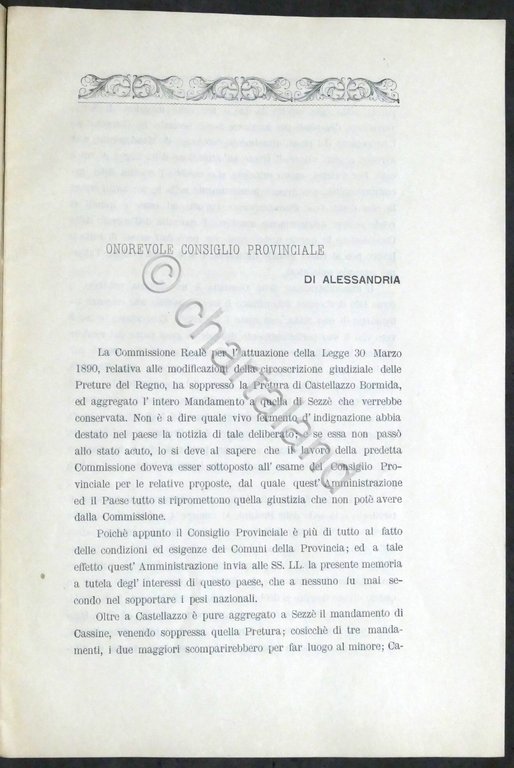 Castellazzo Bormida - Memoriale per la conservazione della Pretura - …