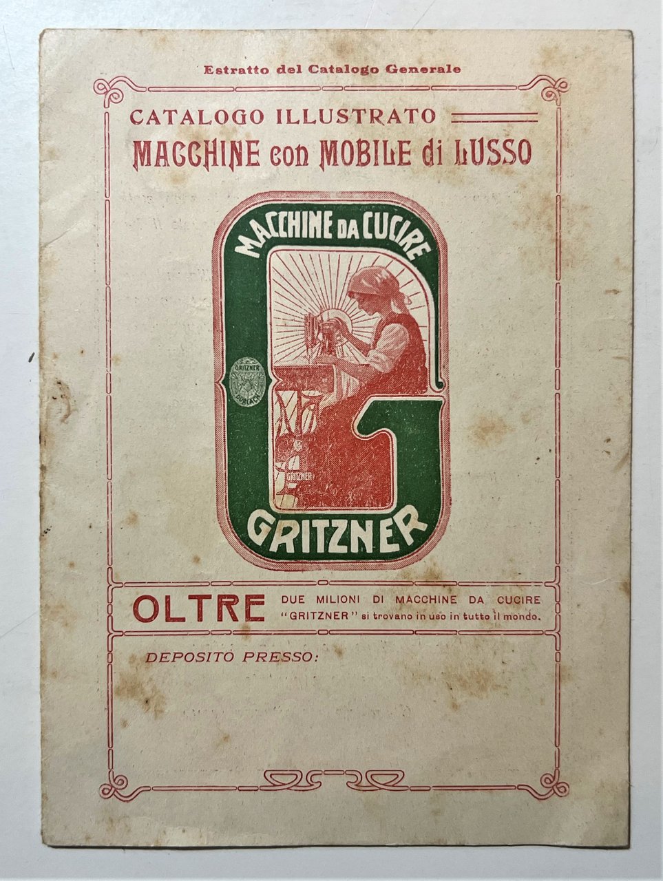 Catalogo - Gritzner Durlach - Macchine da Cucire con Mobile …