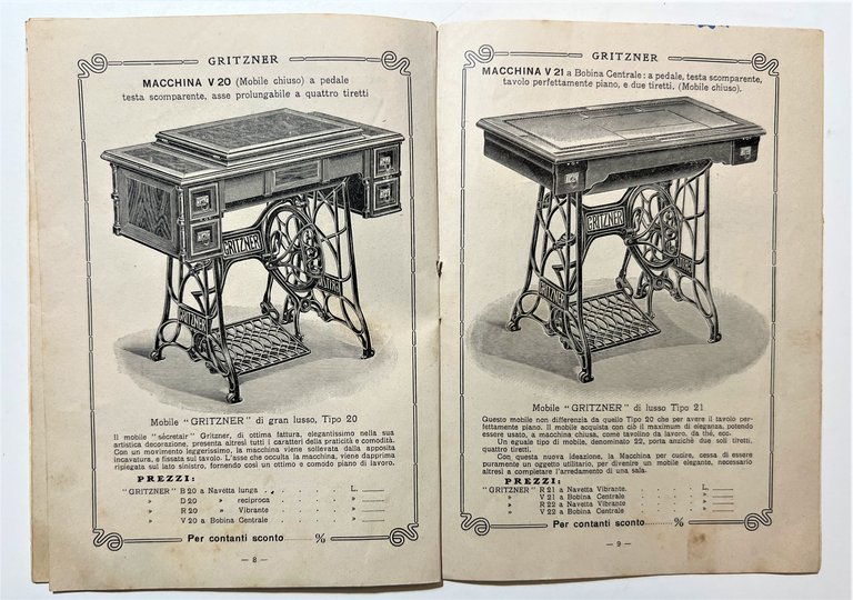 Catalogo - Gritzner Durlach - Macchine da Cucire con Mobile …