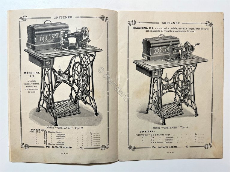 Catalogo - Gritzner Durlach - Macchine da Cucire con Mobile …