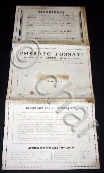 Catalogo Brochure - Umberto Fossati - Cappelli e accessori - …