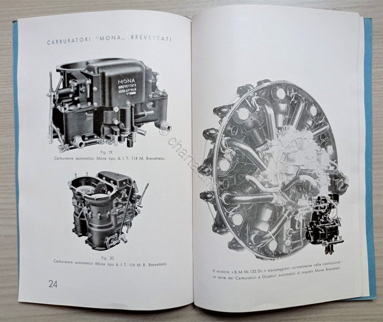 Catalogo Brochure Costruzioni Aeronautiche Carburatori Mona Brevettati Anni '30