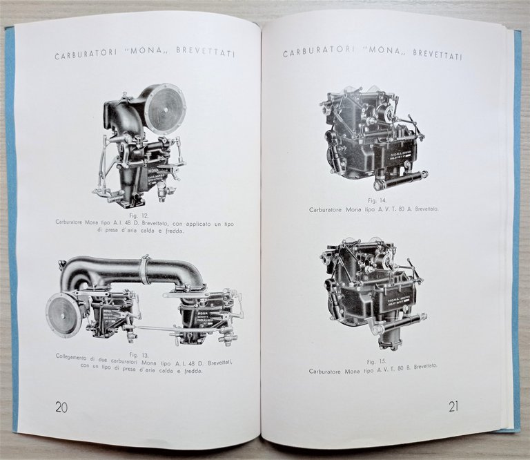 Catalogo Brochure Costruzioni Aeronautiche Carburatori Mona Brevettati Anni '30
