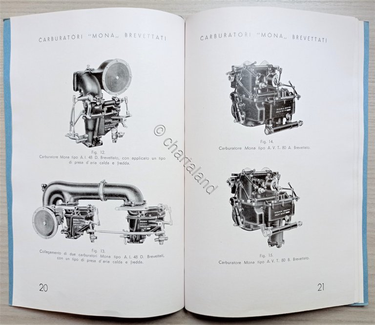 Catalogo Brochure Costruzioni Aeronautiche Carburatori Mona Brevettati Anni '30