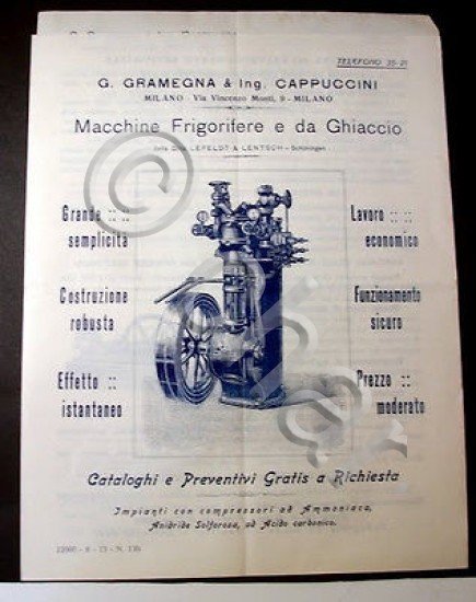 Catalogo Brochure Macchine Frigorifere Ghiaccio 1920 ca