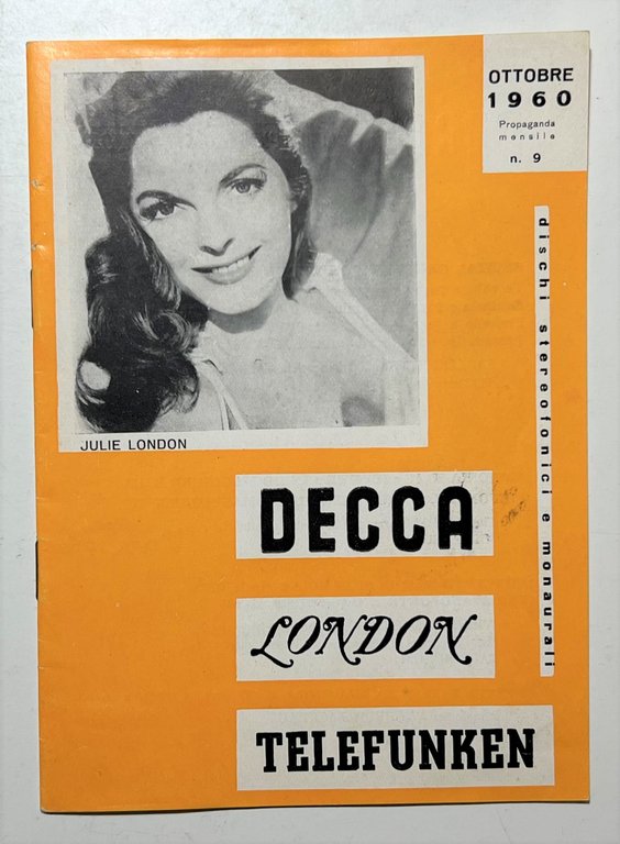Catalogo Dischi Stereofonici e Monaurali N. 9 - 1960 Decca …