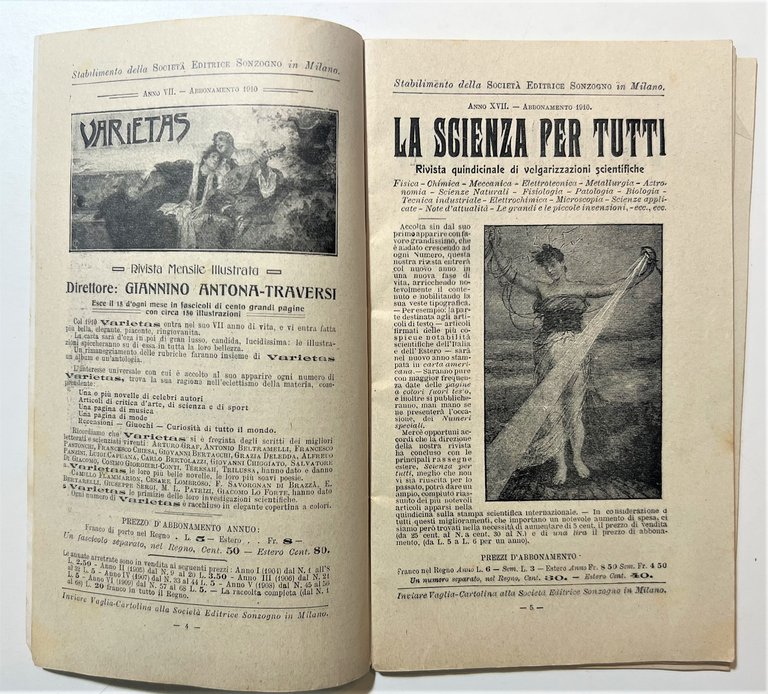 Catalogo Generale della Società Editrice Sonzogno - Anno 1910