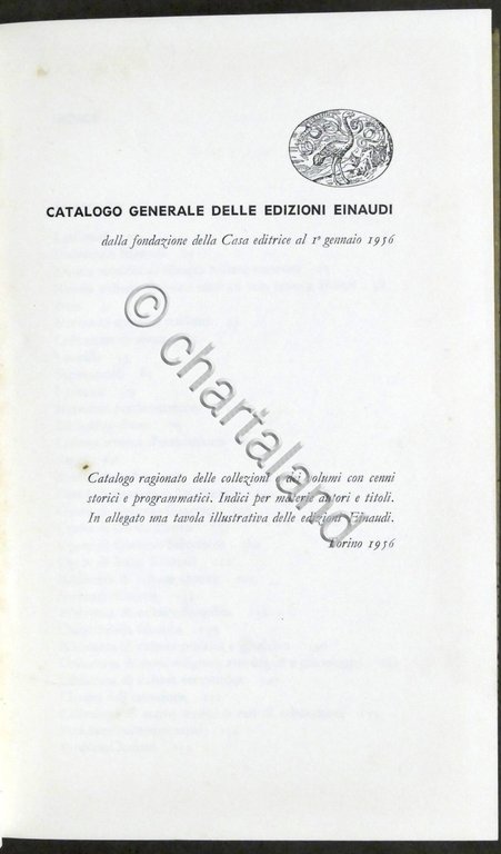 Catalogo generale delle Edizioni Einaudi dalla fondazione al 1° gennaio …