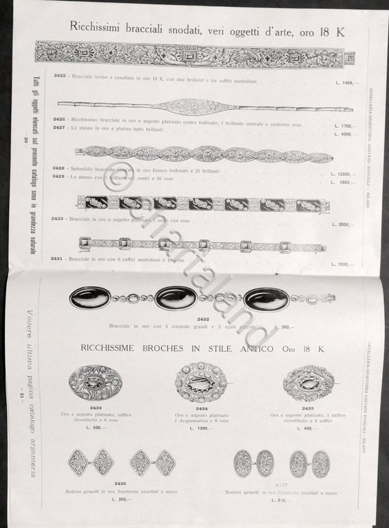 Catalogo Gioielleria Gaetano Boggiali - Milano - Anno I - …