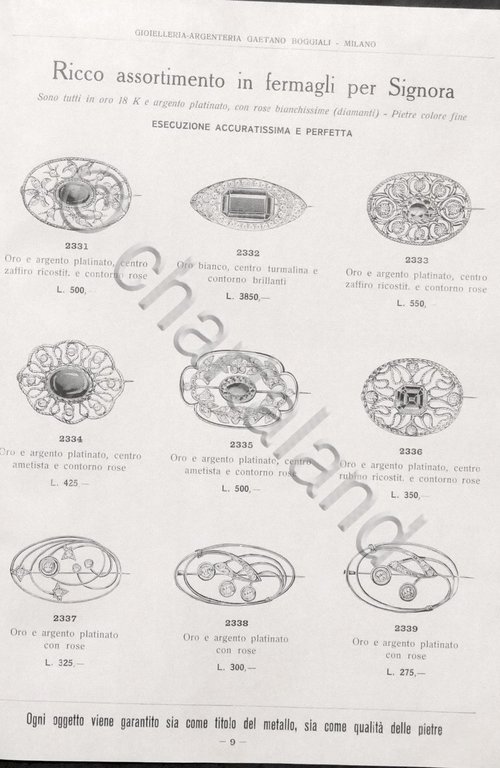 Catalogo Gioielleria Gaetano Boggiali - Milano - Anno I - …