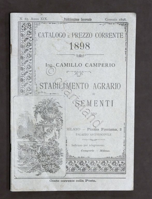 Catalogo illustrato Camperio Sementi selezionate - Milano - N. 65 …