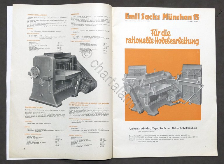 Catalogo illustrato Emil Sachs - macchine utensili - anni '50