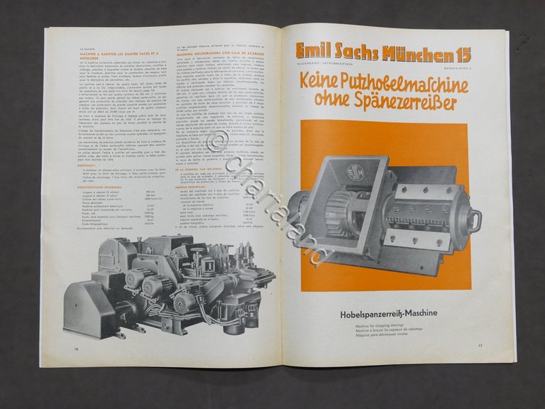 Catalogo illustrato Emil Sachs - macchine utensili - anni '50