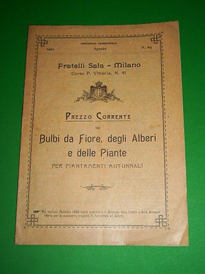 Catalogo illustrato Fratelli Sala Milano Fiori Alberi e Piante - 1901