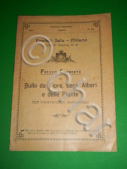 Catalogo illustrato Fratelli Sala Milano Fiori Alberi e Piante - …