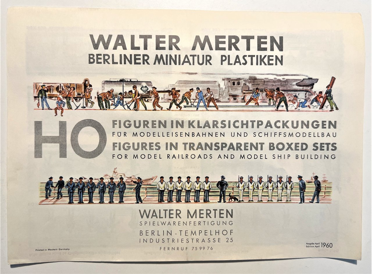 Catalogo Modellismo - Walter Merten: Berliner Miniatur Plastiken - 1960 | Immagine principale