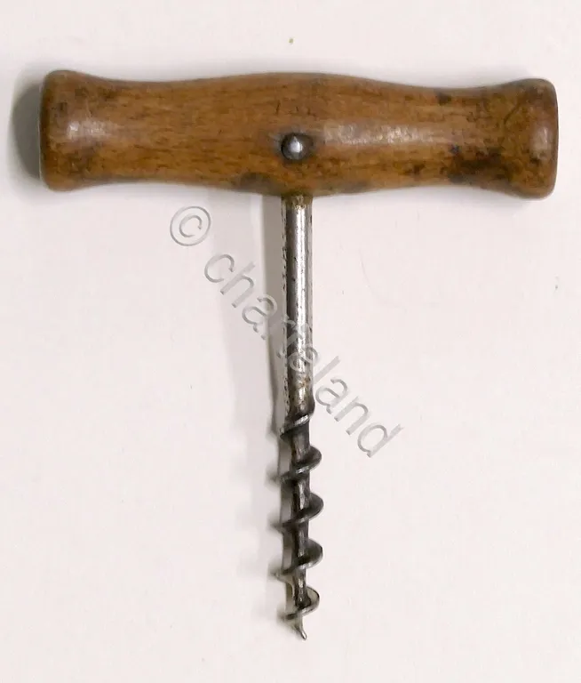 Cavatappi d'epoca in metallo con impugnatura in legno - 1940 …