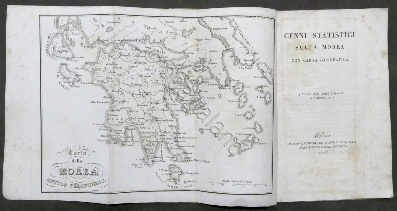 Cenni statistici sulla Morea con carta geografica (antico Peloponneso) - …